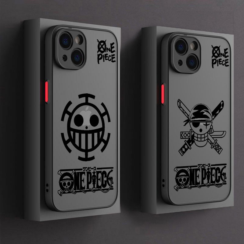 One Piece Zoro Lawโลโก้อะนิเมะเคสโทรศัพท์สําหรับIphone 15 11 14 Plus 16 Pro Max 12 13 Miniซิลิโคนปลอก16Pro 15Plusโปร่งใสFrostedกันกระแทกเกราะ