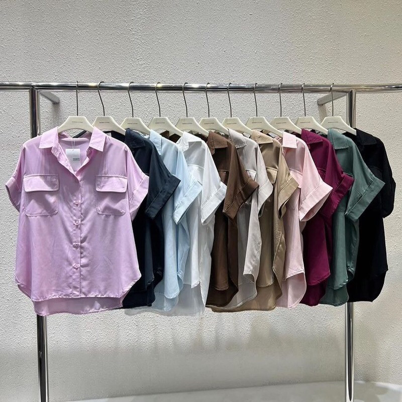 Kemeja Shirt Wanwan Clothing Import BKK | เสื ้ อเชิ ้ ตแขนสั ้ น Wanwan Bangkok | เสื ้ อเชิ ้ ตแข