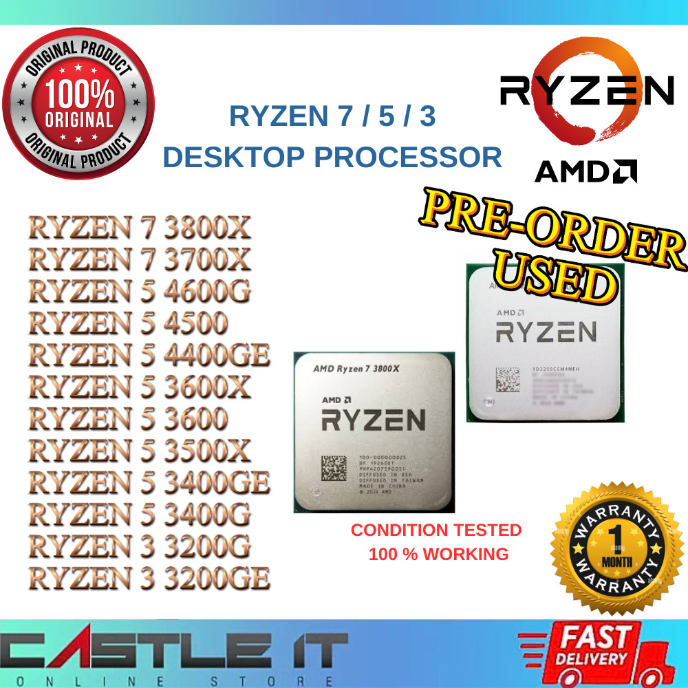 AMD Ryzen 7 3800X / 3700X R5 4600G 4500 4400GE 3600X 3500X 3400G R3 3200G Proccessor ใช้