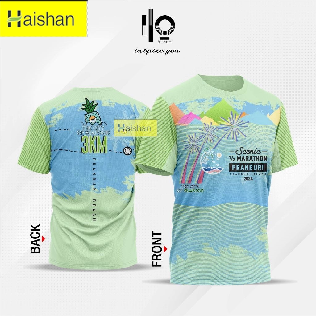 Free Custom เสื้อวิ่งงานซีนิคฮาล์ฟมาราธอนปราณบุรี 2024