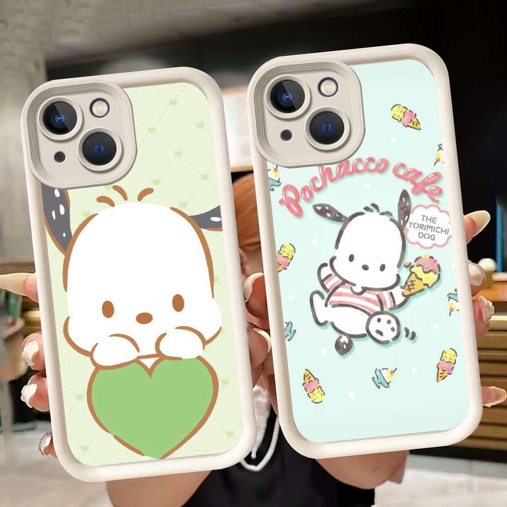 เคสนิ่มสําหรับ iPhone 7 14 8 6 13 6s Pro Max Plus สีขาว Q6 Pochacco