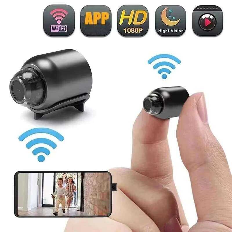 WiFi กล้องวงจรปิดไร้สาย HD 1080P ขนาดเล็ก พร้อมการมองเห็นกลางคืน การตรวจจับการเคลื่อนไหว กล้องบันทึก