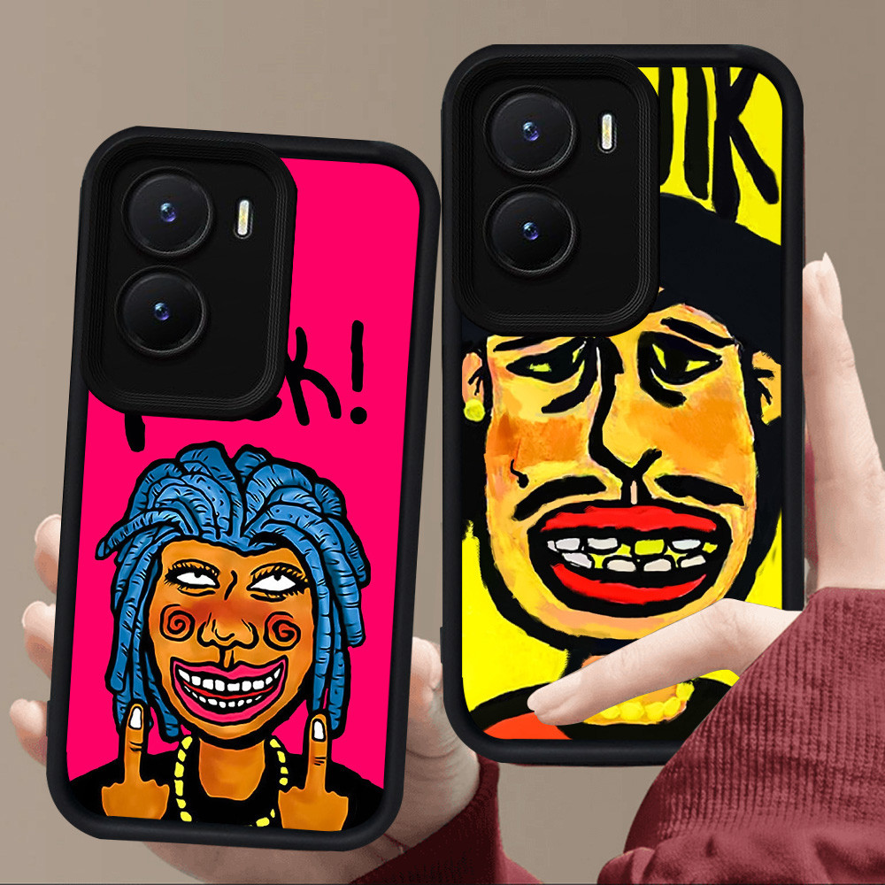 E121 เด็กชายและเด็กหญิงปลอกสําหรับซิลิโคนสีดํา VIVO Y35 IQOO Z9X Y56 Z9 Y22s Y75 Y15a Y15s Y55 Y01 Y