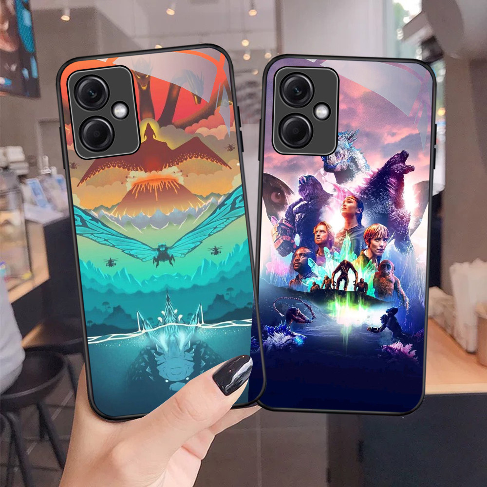 NC-34 Godzilla vs Kong Kaca Glass Case สําหรับ Xiaomi Redmi 12 13 หมายเหตุ 12 13 Poco X5 Pro