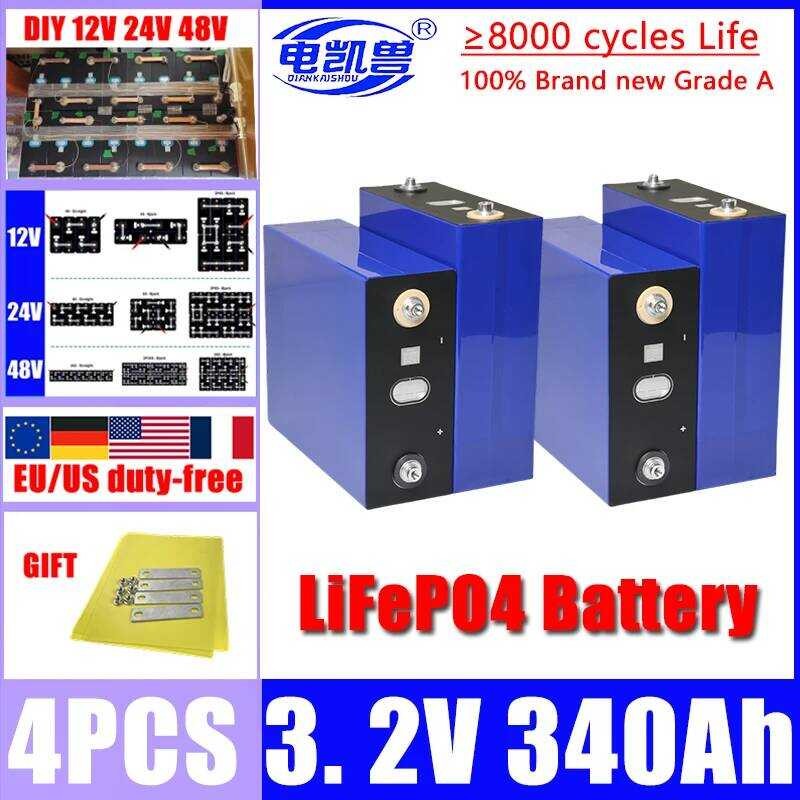 แบตเตอรี่ลิเธียมไอออนฟอสเฟต LiFePO4 ขนาด 3.2V 4 ชิ้น 320Ah 310Ah 280Ah 340Ah 202Ah 105Ah สำหรับรถกอล