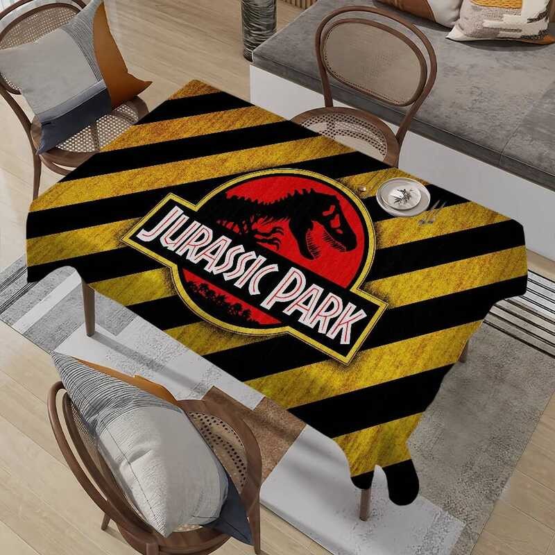 ฟิล์ม J-Jurassic Park ไดโนเสาร์ผ้าปูโต๊ะคราบตกแต่งล้างทําความสะอาดได้ผ้าปูโต๊ะโพลีเอสเตอร์งานเลี้ยงว