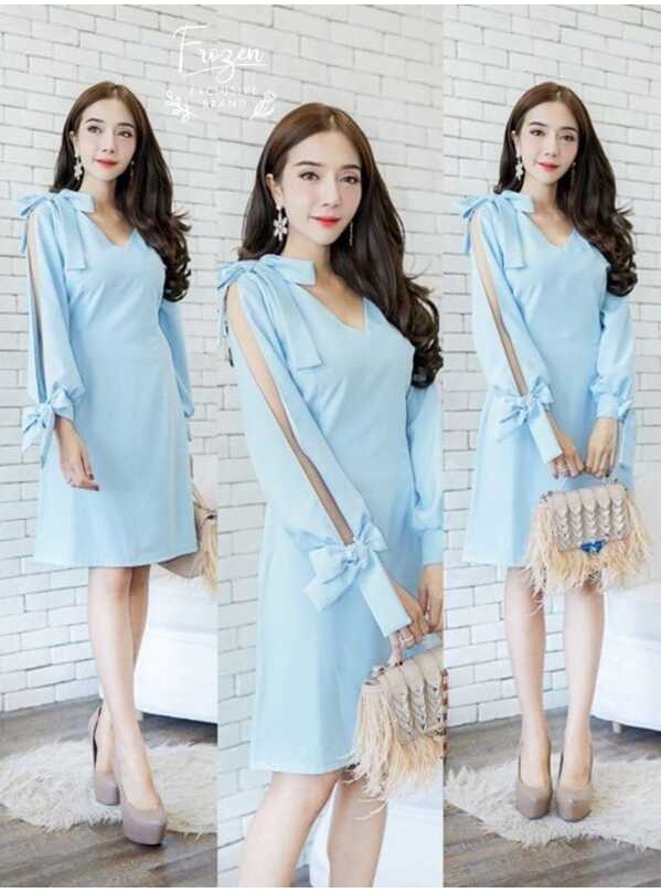 Δ Dee-Ya Shop เสื้อผ้าผู้หญิง ชุดไปงาน สีฟ้า พร้อมส่ง