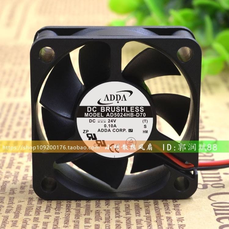 Original ADDA AD5024HB-D70 24V 0.10 A 5cm 5015 พัดลมอินเวอร์เตอร์ Double Ball