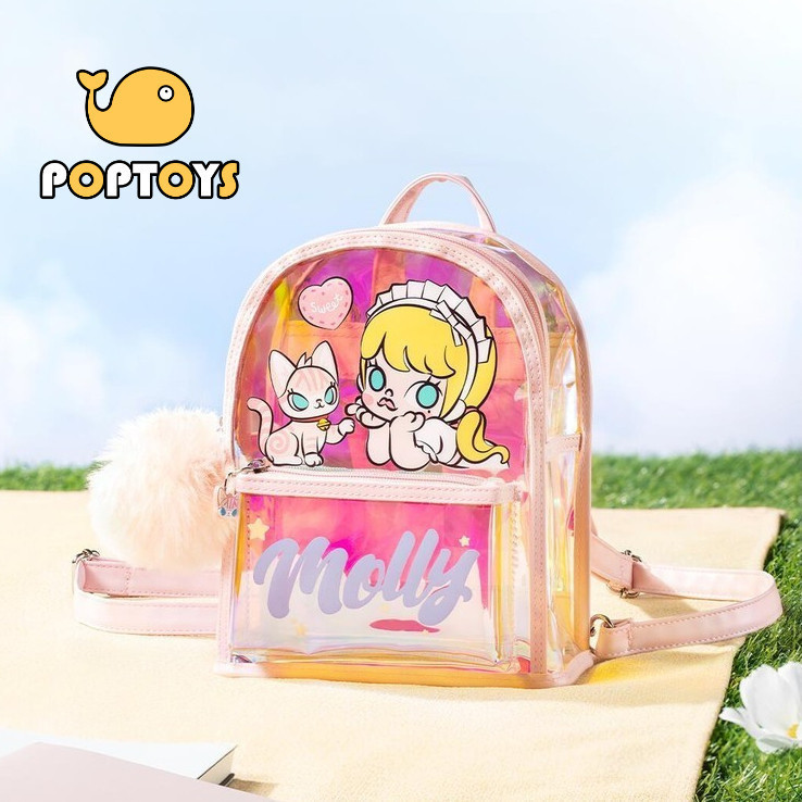 POPTOYPOPMART Popland Exclusive Bubble Summer Party Series Molly Colourful Jelly backpack กระเป๋าเป