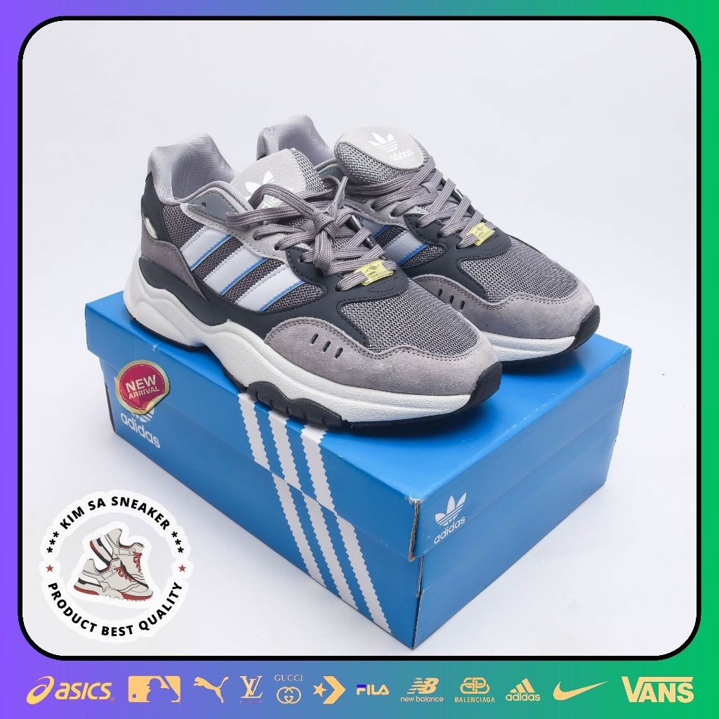 รองเท้าผ้าใบ Adidas Retropy F90Grey Red Blue Hp6384