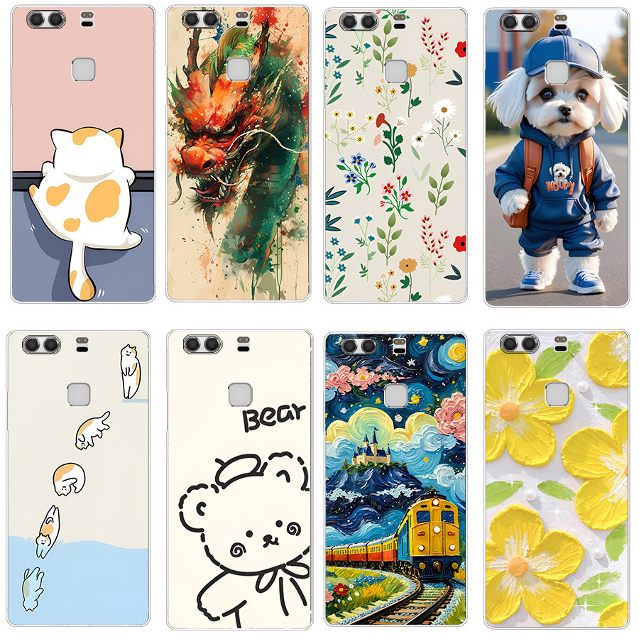 ปลอกสําหรับ huawei p9 plus Soft Case TPU พิมพ์ฝาครอบโทรศัพท์