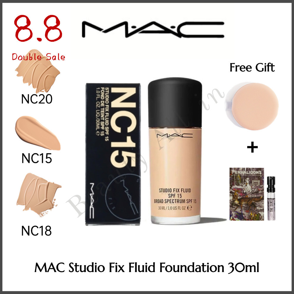 ของแท้100% คอนซีลเลอร์ mac MAC Studio Fix Fluid Foundation SPF15 PA++ N12/NC15/NC20/N18