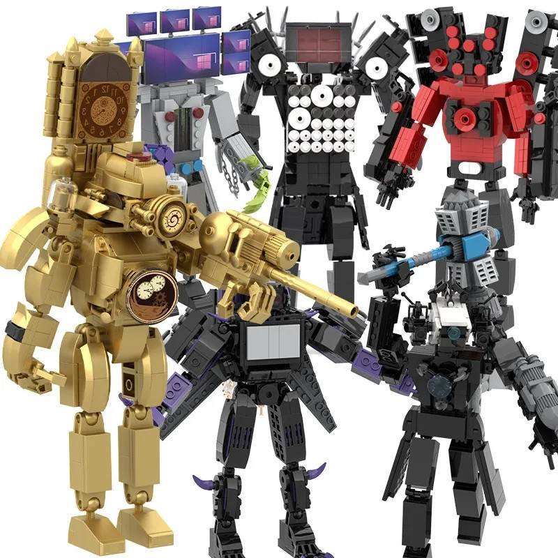 MOC Skibidi toilet Titan ห้องน้ำบล็อกทองไททันส์ลำโพงชายห้องน้ำชาย VS Skibidi toilet Titan หัวหน้าห้