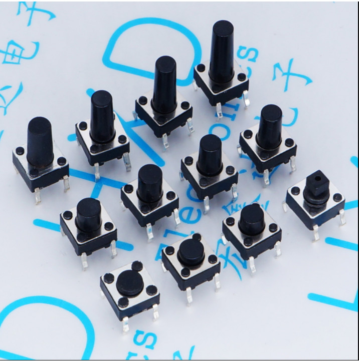 20pcs 4Pin Micro Tact Push ปุ่มสวิทช์ DIP 6x6x4.3-15 มม. 6.6 มม. 4.3/5/6/7/8/9/10/11/12/13/14/15 มม.