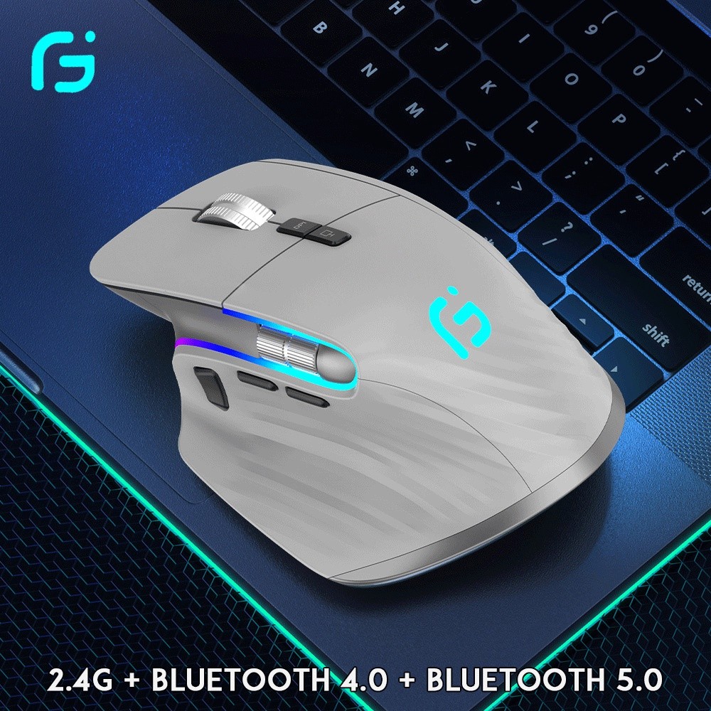 Type C M10 Ergonomic Bluetooth Wireless Gaming Mouse for Laptop Silence USB-C RGB Rechargeable 5 DP