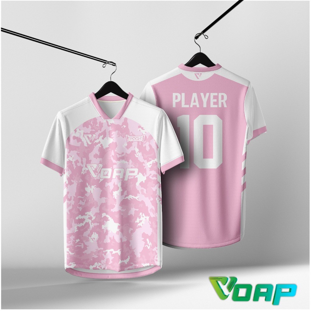 [ฟรี CUSTOM ]เสื้อออกแบบใหม่ชื่อที่กําหนดเองผู้หญิงสีชมพูชุด Bola Futsal Football jerseys baju lelak