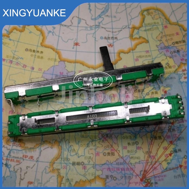 2pcs SC6080GH 75 มม.ตรงสไลด์ Potentiometer Resistor A103 10K Ohm Double 6Pins Mixer Fader A10K ความย