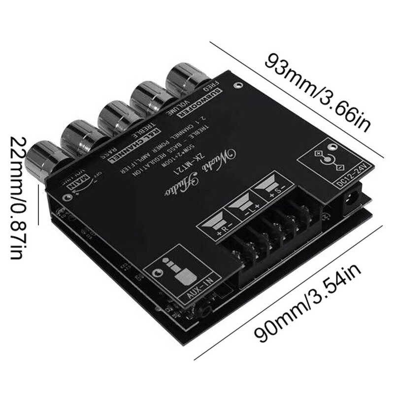 ❤ Kkmoon Mt21 2.1-ช่อง BT AUX หลักเครื่องขยายเสียงโมดูล Power Sou