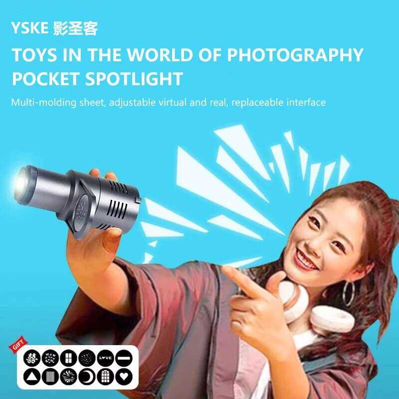 LG-80 ไฟสปอตไลท์ MINI Bowens Mount Snoot Spotlight GOBO Projector ที่เข้ากันได้กับ Figure Cube mini