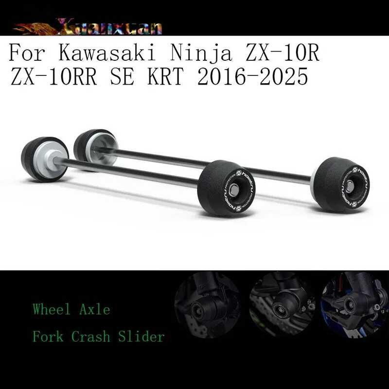 For Kawasaki Ninja Zx-10R Zx-10Rr SE KRT 2016-2025 Rear Front Axle Fork Crash Slider Zx10r Motorcyc