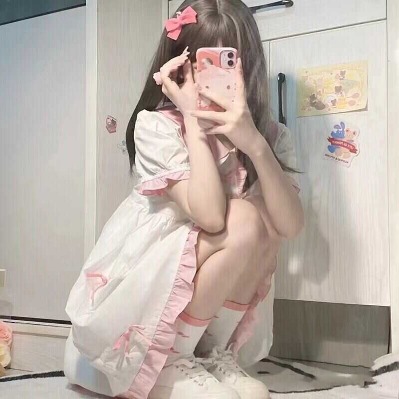 Δ Kawaii ชุดผู้หญิงโลลิต้าสไตล์ญี่ปุ่น Y2k หวานสาวนักเ
