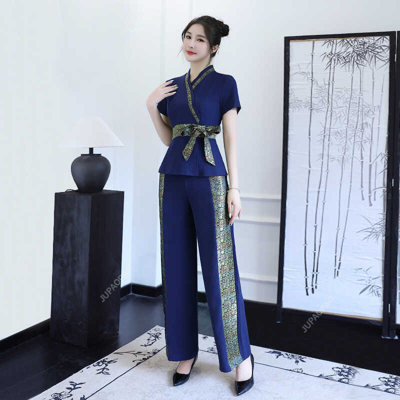 Δ 2024 ความงามเครื่องแบบนวดไทยร้านเสริมสวยชุดสปาช่า
