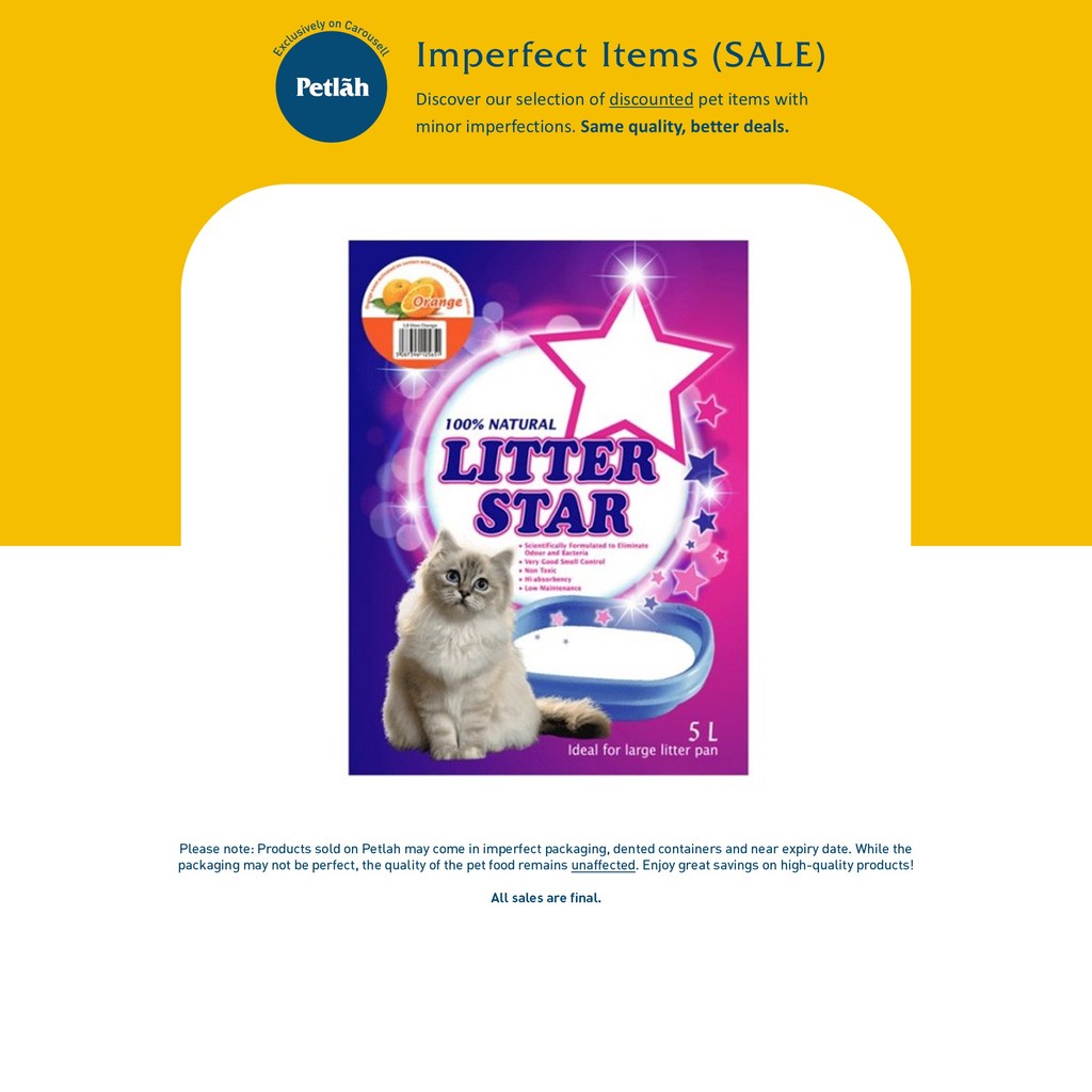 [MINOR Damage] Litter Star Crystal Cat Litter สีส้ม 5L