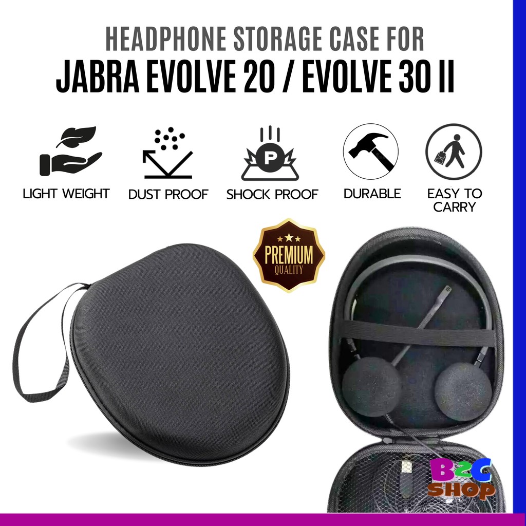 Jabra Evolve 20 / Evolve 30 II หูฟังที่รองรับป้องกัน EVA Case กระเป๋าเดินทางแบบพกพากระเป๋า