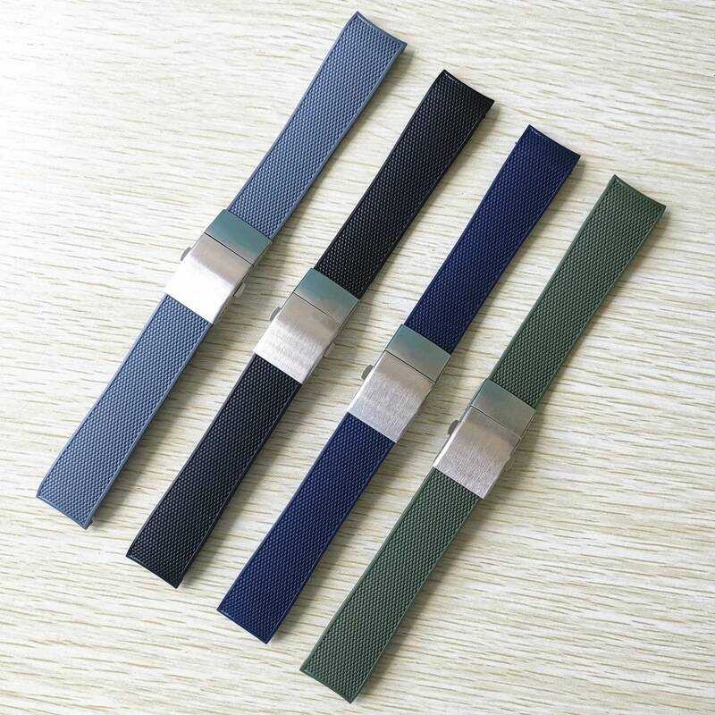 Rubber 21Mm Silicone Nylon Watch Strap Waterproof Watchband For Longines Strap For Conquest Hydroco