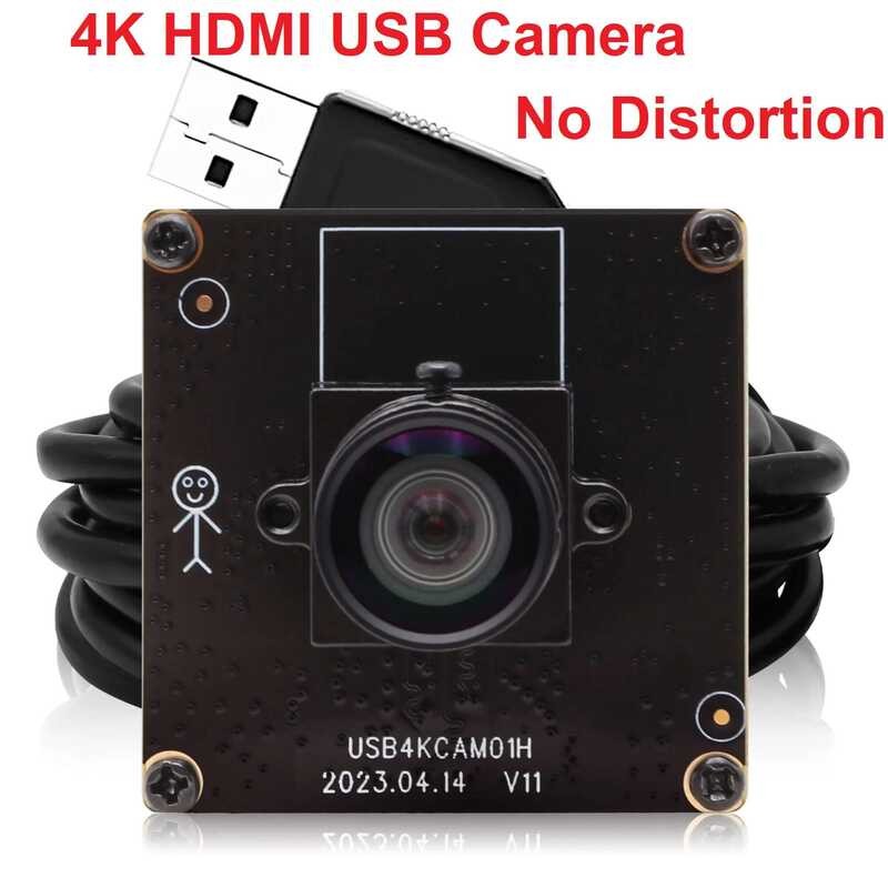 ELP กล้องเว็บอุตสาหกรรม 4K HDMI USB 30fps 2160P 1080P H.264 H.265 MJPEG CMOS IMX415 ไม่มีการบิดเบือน