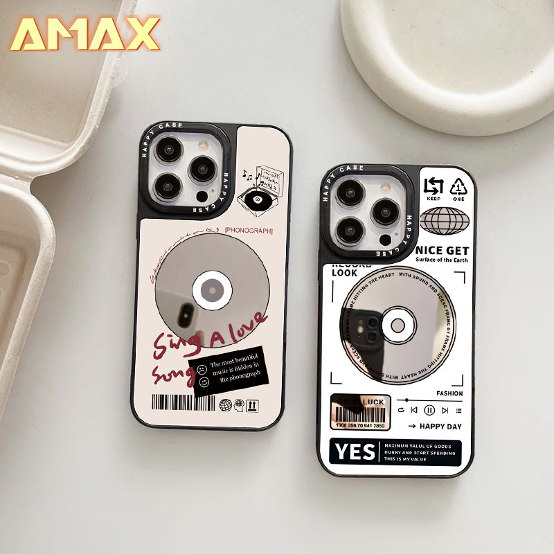 Vintage Music CD Player กระจกเคสโทรศัพท์สําหรับ OPPO A54 A54S A55 A57 A57S A77 A77S A58 AA78 A79 A94