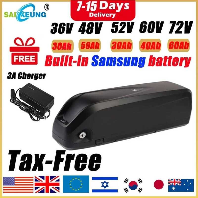 แบตเตอรี่จักรยานไฟฟ้า 36 Cham-rider 48v 52 60 72v Hailong 24 30ah 40ah 50ah 60ah แบตเตอรี่ Ebike 20