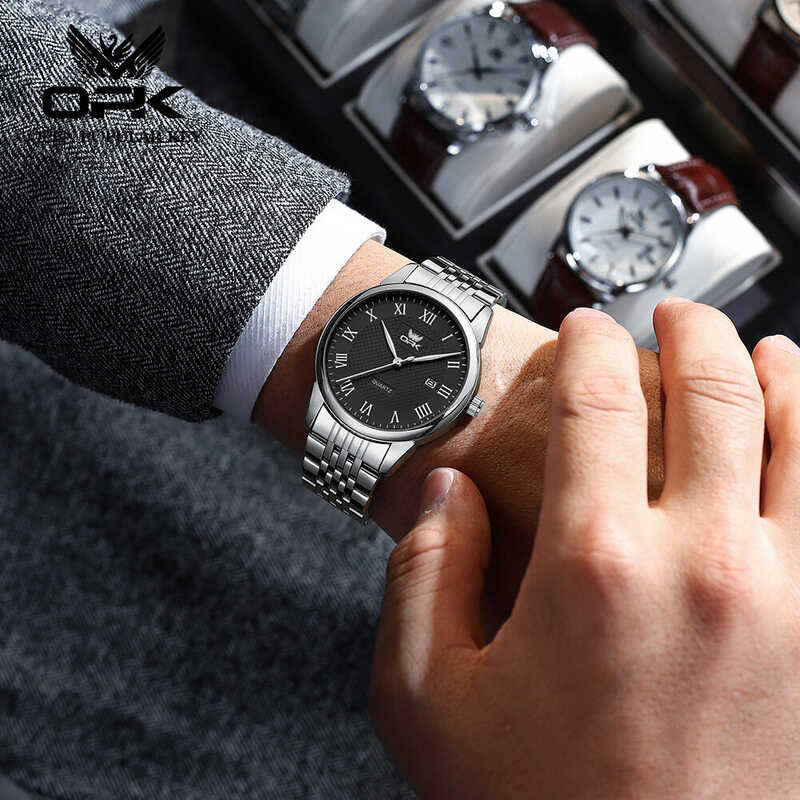 1 【รับประกัน ปี】Opk นาฬิกาผู้ชาย ใหม่ ของแท้ 100% สายสแต