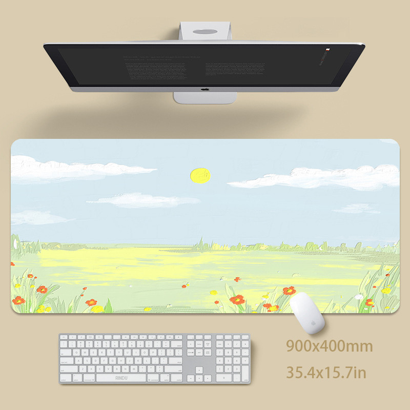 ภูมิทัศน์ขนาดใหญ่แผ่นรองเม้าส์สําหรับเล่นเกม Mousepad Big Gamer โต๊ะ 40x90 ซม.ยางแป้นพิมพ์น่ารักแผ่นโต๊ะที่ดีที่สุดแผ่นรองเมาส์