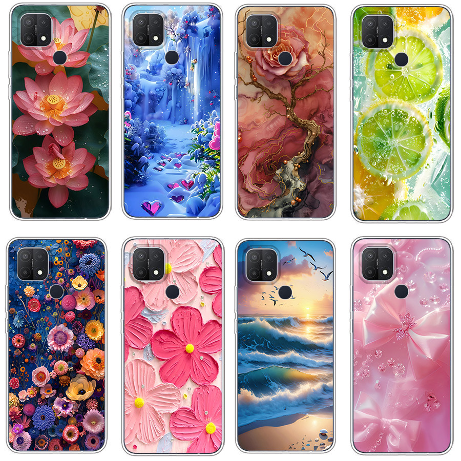 เคสสําหรับ oppo a15 a15s Soft Case TPU Print Phone Cover