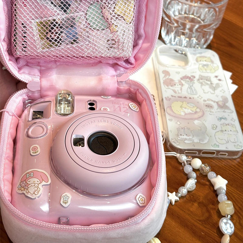 = จัดส่ง 24 ชั่วโมง Melody กระเป๋ากล้องโพลารอยด์เด็กผู้หญิงกระเป๋าเก็บกล้องแบบพกพา Fuji mini12 เคสป้องกัน mini11