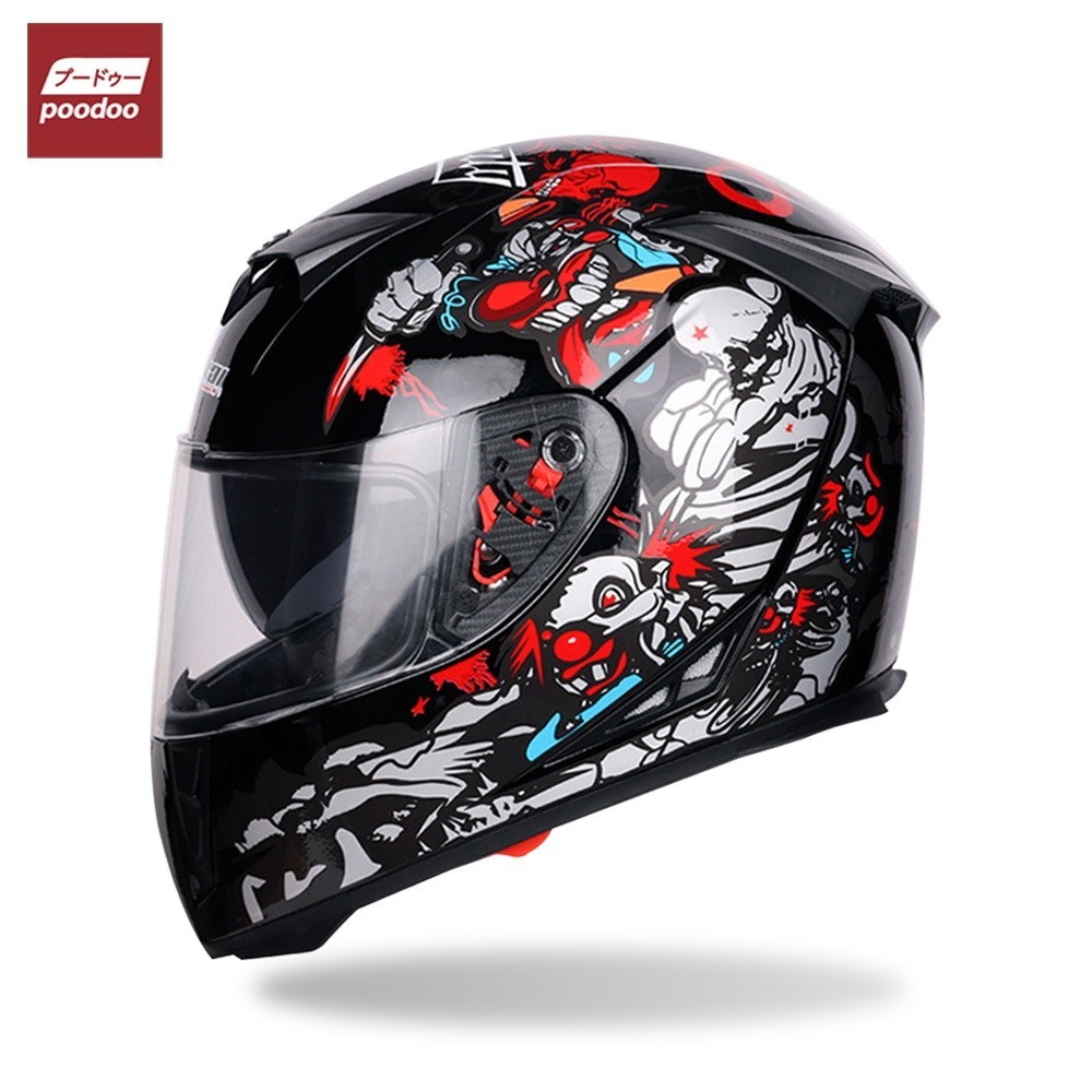 หมวกกันน็อคเต็มใบ แว่นตา 2 ชั้น หมวกขับขี่มอเตอร์ไซค์ SIZE M L XL XXL Motorcycle Helmet