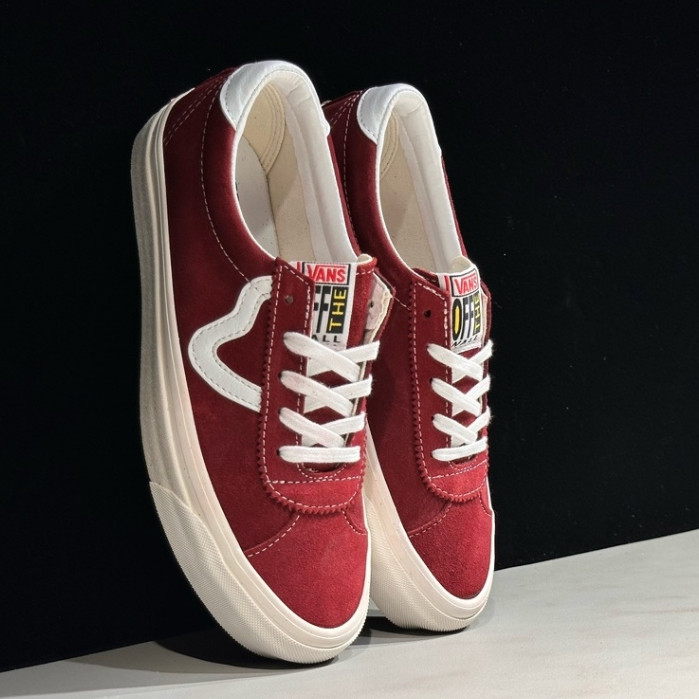 ♞,♘,♙Vans Vault Og Style 36 รองเท้าผ้าใบลําลอง ข้อสั้น สีแดง mnj