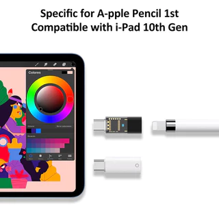 อะแดปเตอร์ชาร์จ USB C เป็นดินสอสำหรับ Aple Pencil 1st Generation Light/ning Pencil หญิงเป็น USB-C ชายอะแดปเตอร์ชาร์จบลูทูธตัวเชื่อมต่อคู่สำหรับ i/Pad 10th Gen