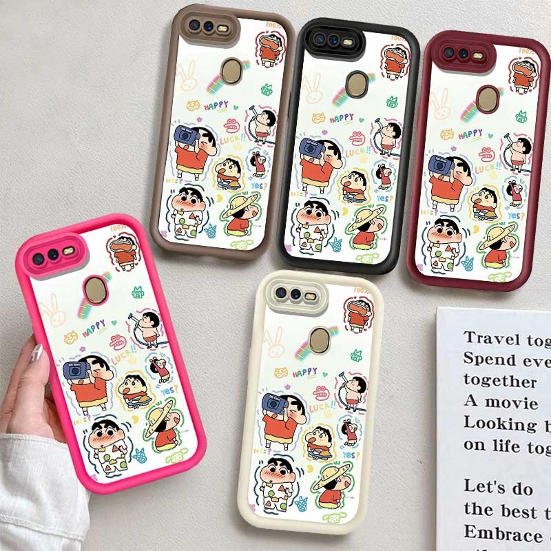 ปลอกสําหรับoppo A16K A16E A36 A55 A57 A76 A77 A96 A58 A74 A78 A79 A83 A95 A98 A1X F5 เยาวชนF7 F9 F11 Pro Happy Shin-chanกล้องซิลิโคนกันกระแทกกรณี