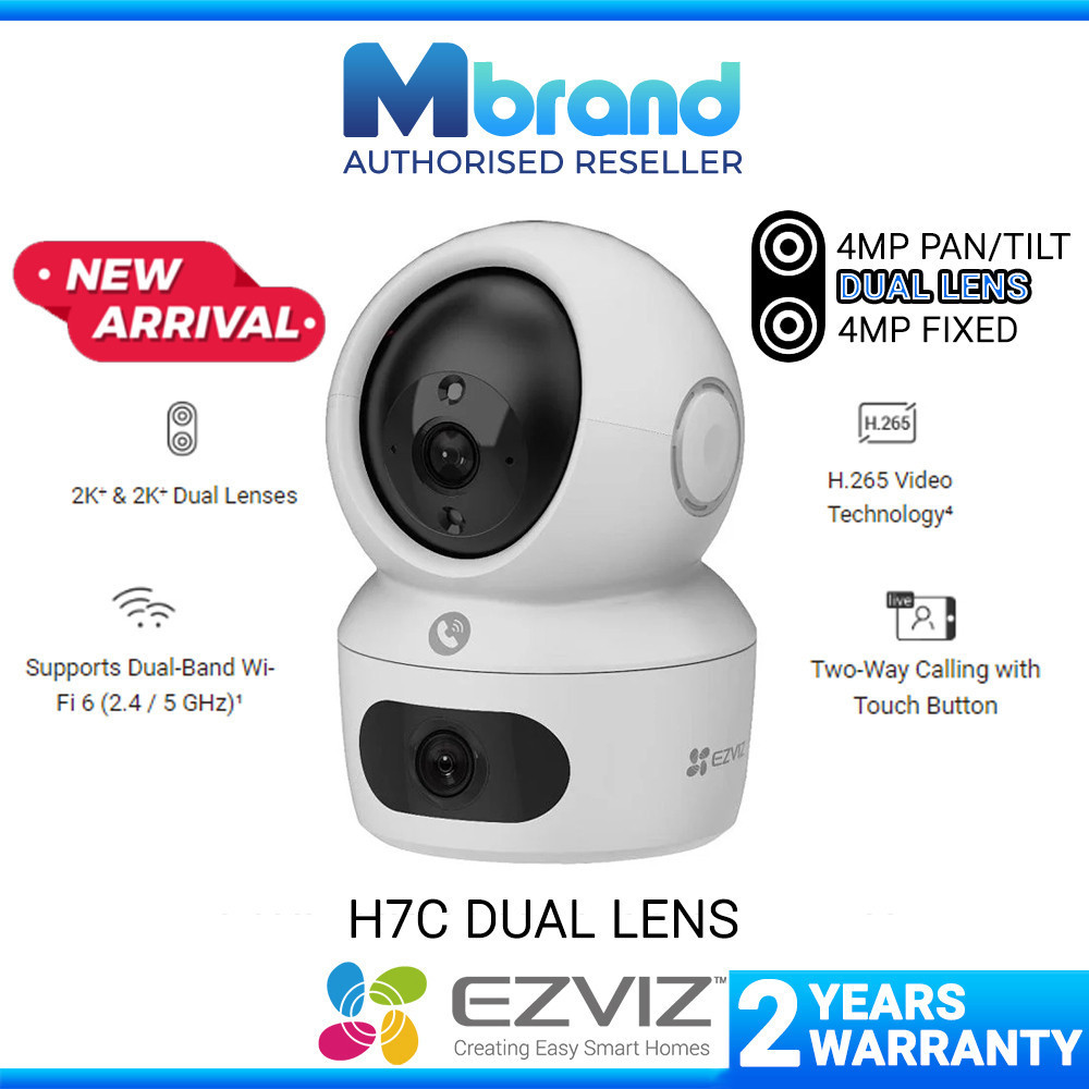 Ezviz H7C Dual Lens Pan/Tilt Color Night Vision WiFi Two Way Talk (4MP + 4MP) กล้องวงจรปิดรักษาความ