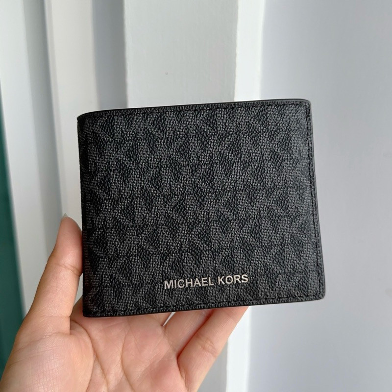กระเป๋าสตางค์ชาย MICHAEL KORS 36U9LCRF3B Cooper Billfold Wallet  มีช่องใส่บัตร ใส่เหรียญ ลายmk สีดำ