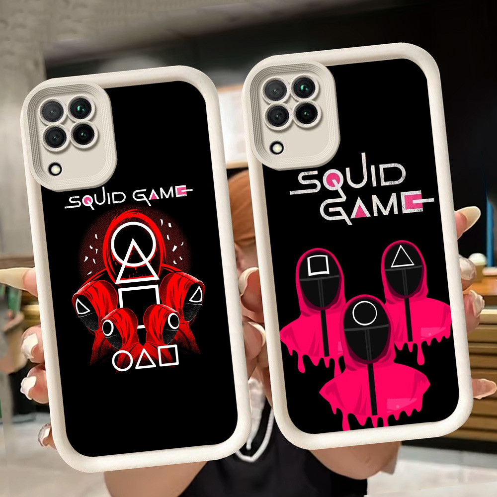 ปลอกอ่อนสําหรับ Samsung M04 A04E A05 A12 A04 F04 J2 A06 A07 A22 J7 Prime Pro 5G สีขาว Q47 เกมปลาหมึก