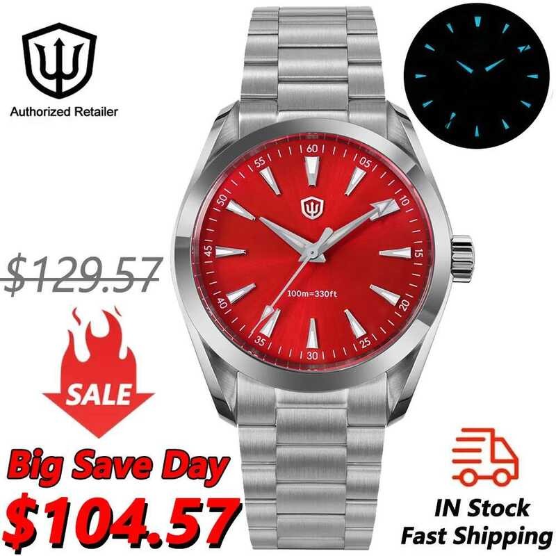 Watchdives นาฬิกา WD0006 นาฬิกา VH31 กลไกวินาทีแบบกวาด คริสตัลแซฟไฟร์โดม BGW9 เรืองแสง กันน้ำ 10 บาร