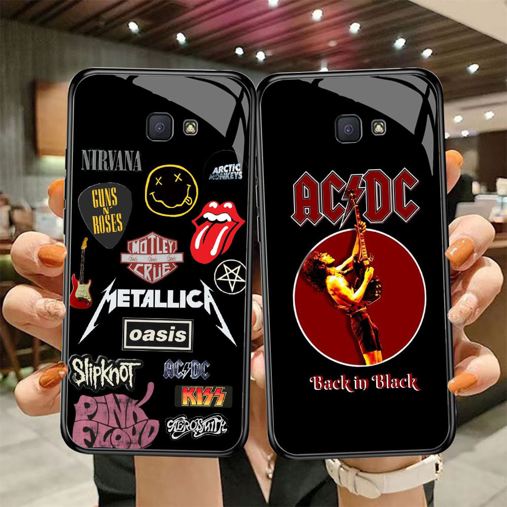 DF-18 AC DC TPU HD Glass Casing สําหรับ Samsung J7 Prime J6 J4 Core Pro Plus Note 9