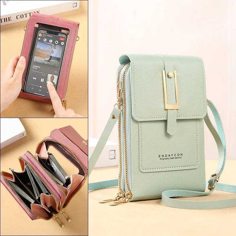Transparent Touch Screen Mobile Phone Trend Simple Crossbody Small Mobile Phone Women's Change Pock