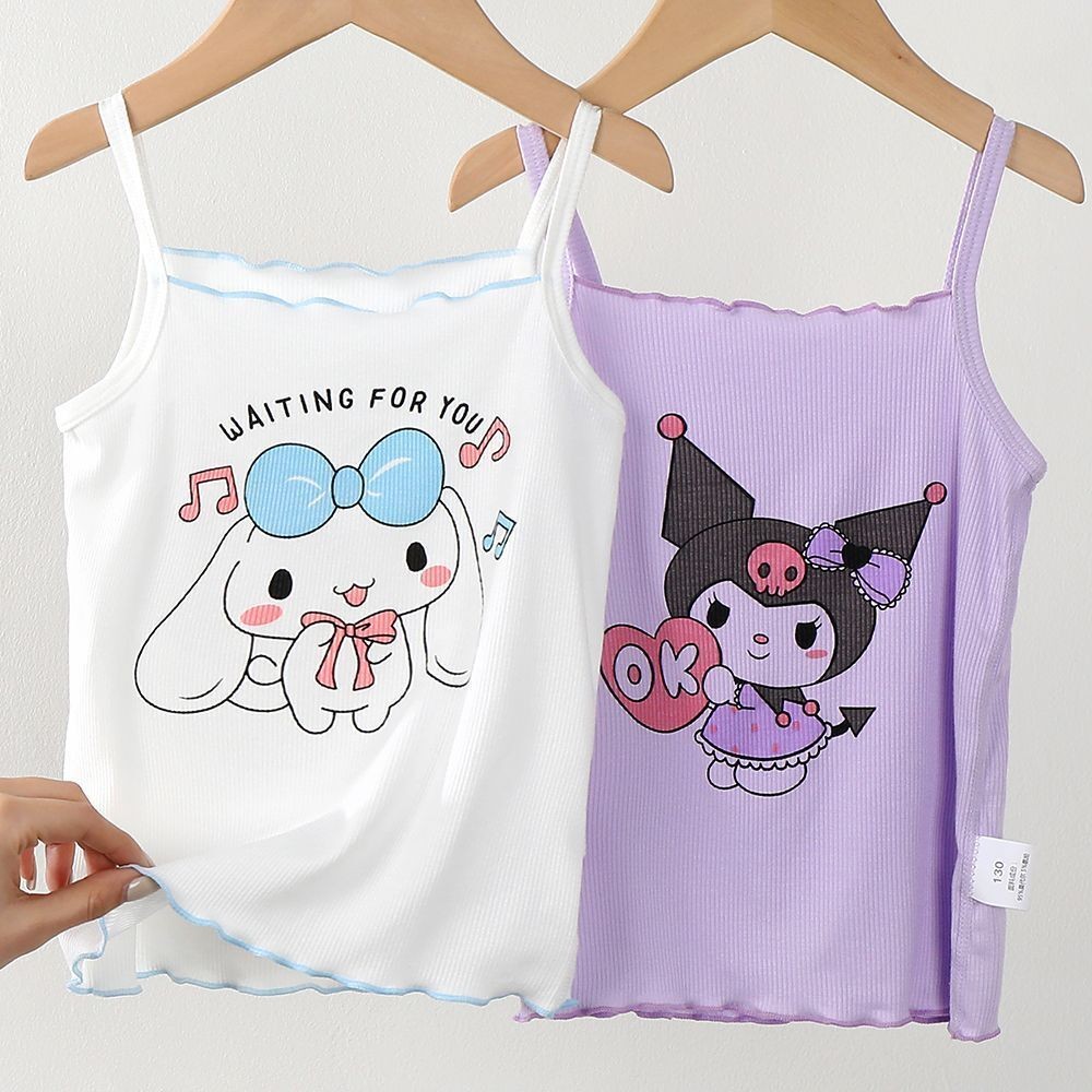 เสื้อกล้ามเด็กผู้หญิง ลายการ์ตูน สไตล์ลำลอง เสื้อแขนกุด