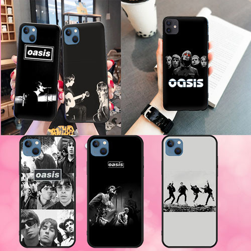 นุ่มสีดํา iPhone 5 5s SE 6 6s 6Plus 6sPlus 7 8 7Plus 8Plus X XS XR XS Max Oasis Band เคสโทรศัพท์