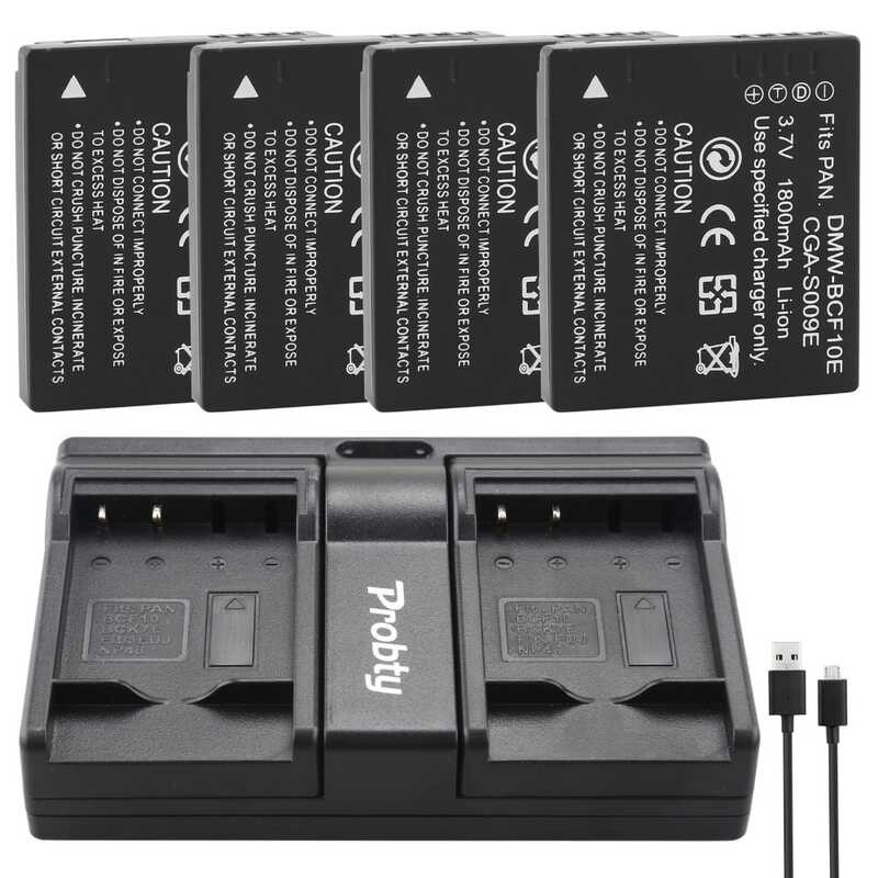4 3 ชิ้น DMW-BCF10E DMW BCF10E แบตเตอรี่ + ชาร์จคู่สำหรับ Panasonic DM