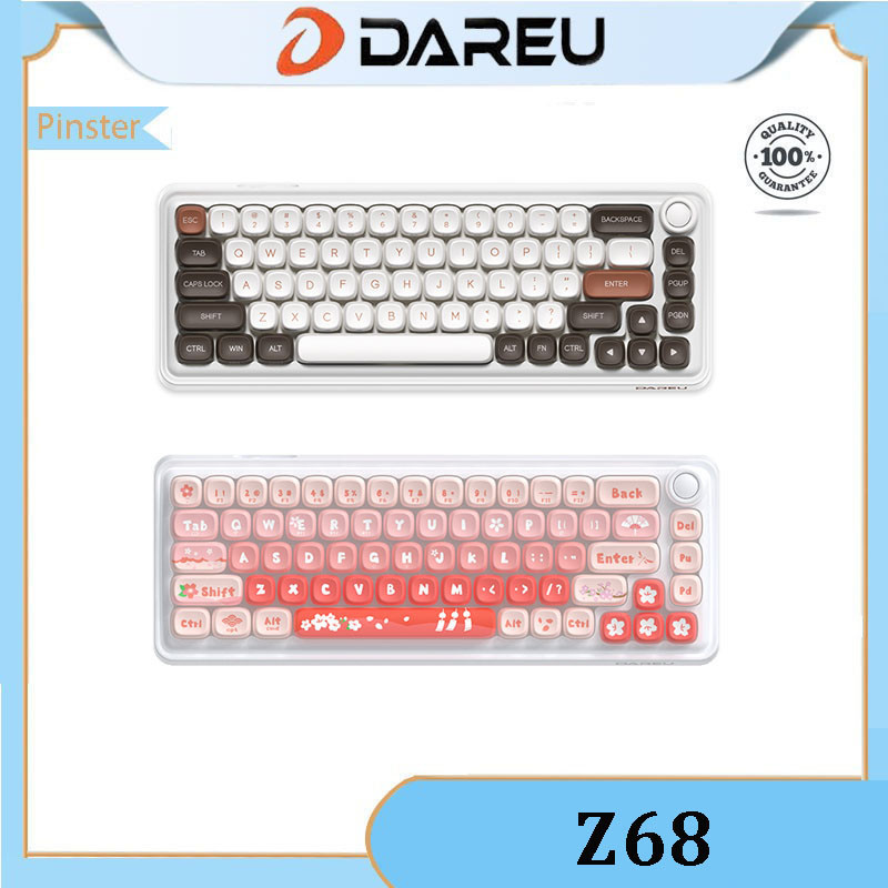 Dareu Z68 sugar cube the third mock examination mechanical keyboard ไร้สาย bluetooth office เด็กชาย